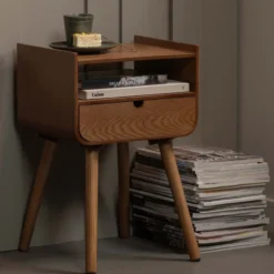 Nils nachtkastje/bijzettafel hout naturel [fsc]