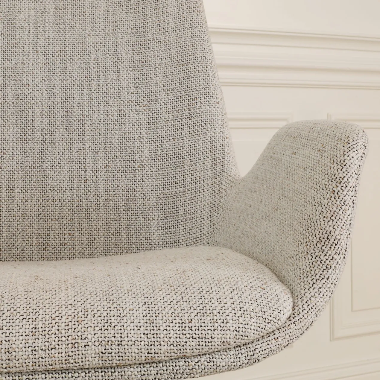 Nino-Eef barkruk grijs beige gemêleerd - wit onderstel 75 cm
