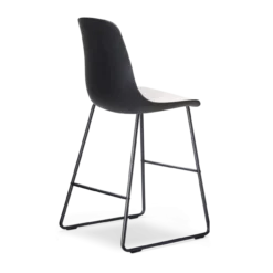Nino-Liv barkruk zwart met beige zitkussen - zwart onderstel - 65 cm