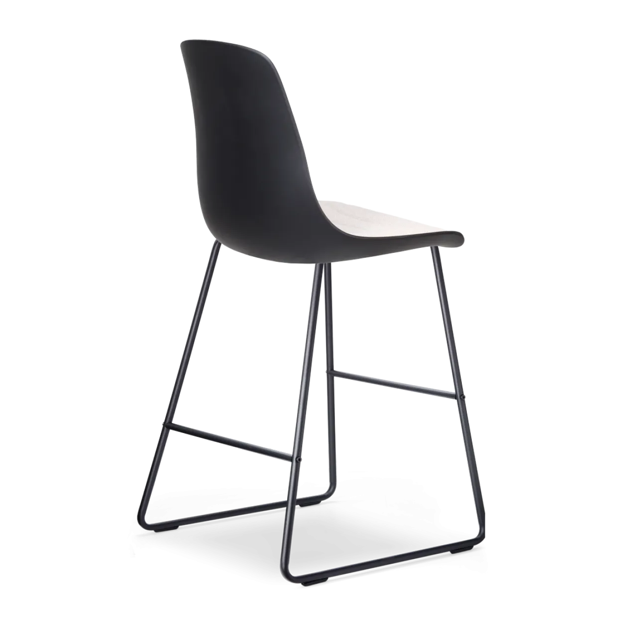 Nino-Liv barkruk zwart met beige zitkussen - zwart onderstel - 65 cm
