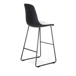 Nino-Liv barkruk zwart met beige zitkussen - zwart onderstel - 75 cm