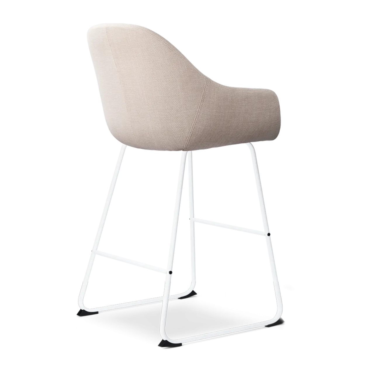 Nino-Mae barkruk beige - wit onderstel - 65 cm