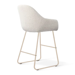 Nino-Mae barkruk bouclé beige - beige onderstel - 65 cm