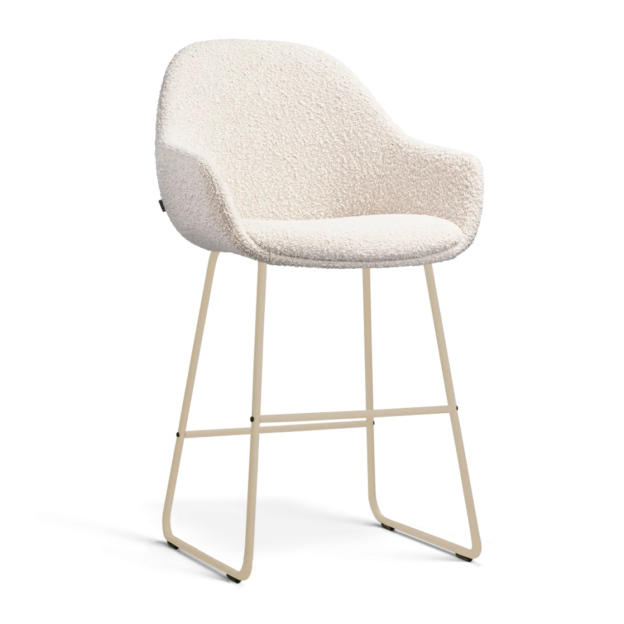 Nino-Mae barkruk bouclé beige - beige onderstel - 65 cm