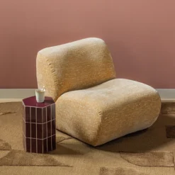 Nomu fauteuil craquele velvet lichtgeel [fsc]