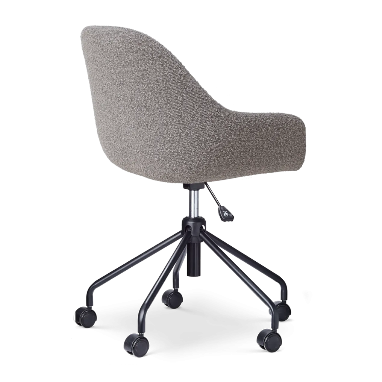 Nout-Mae bureaustoel bouclé taupe - zwart onderstel