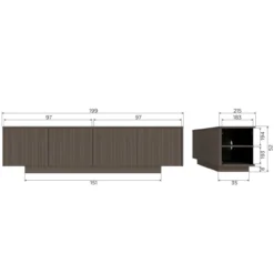 Nova tv meubel 200 cm grenen truffel bruin [fsc]