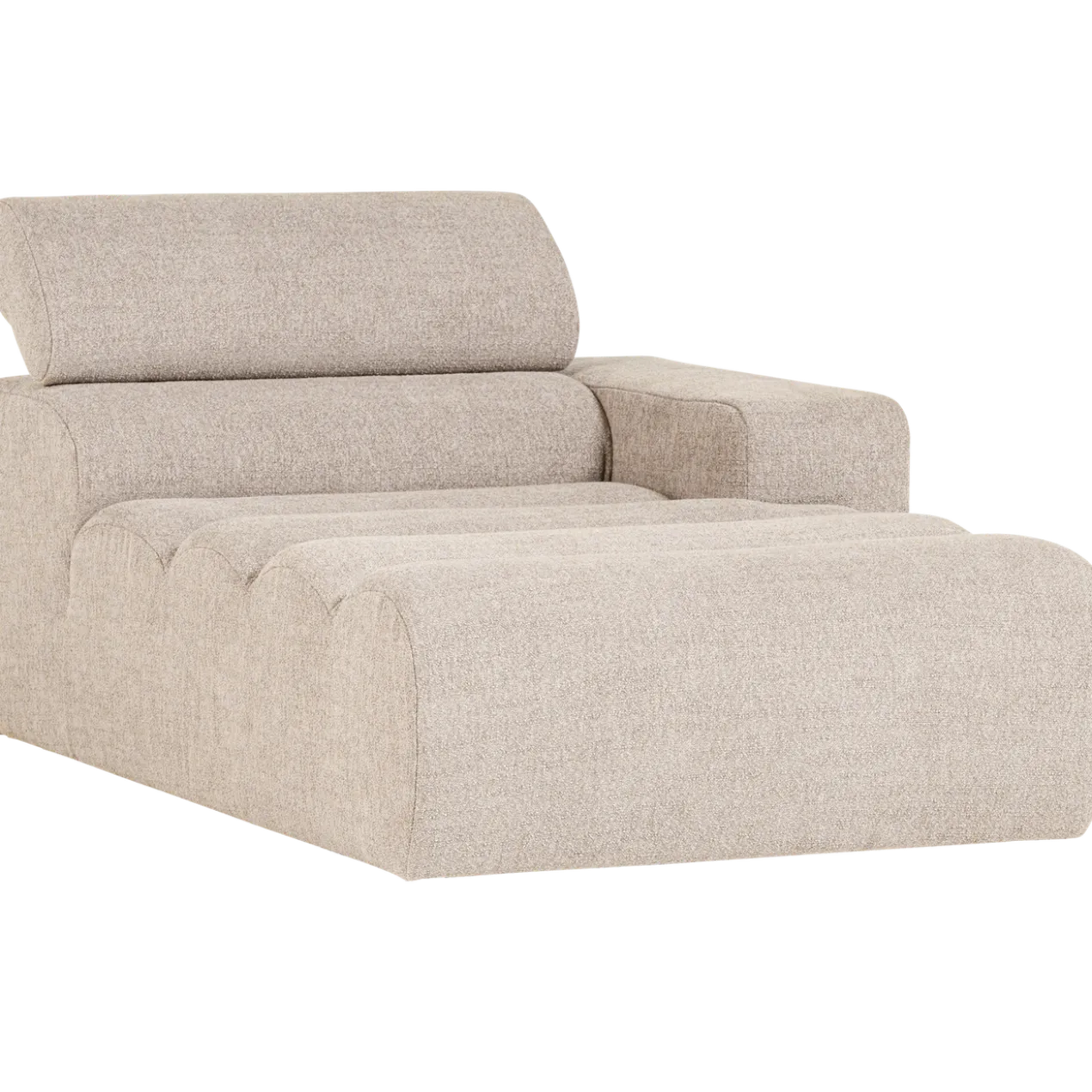 Novi chaise longue element arm rechts boucle naturel