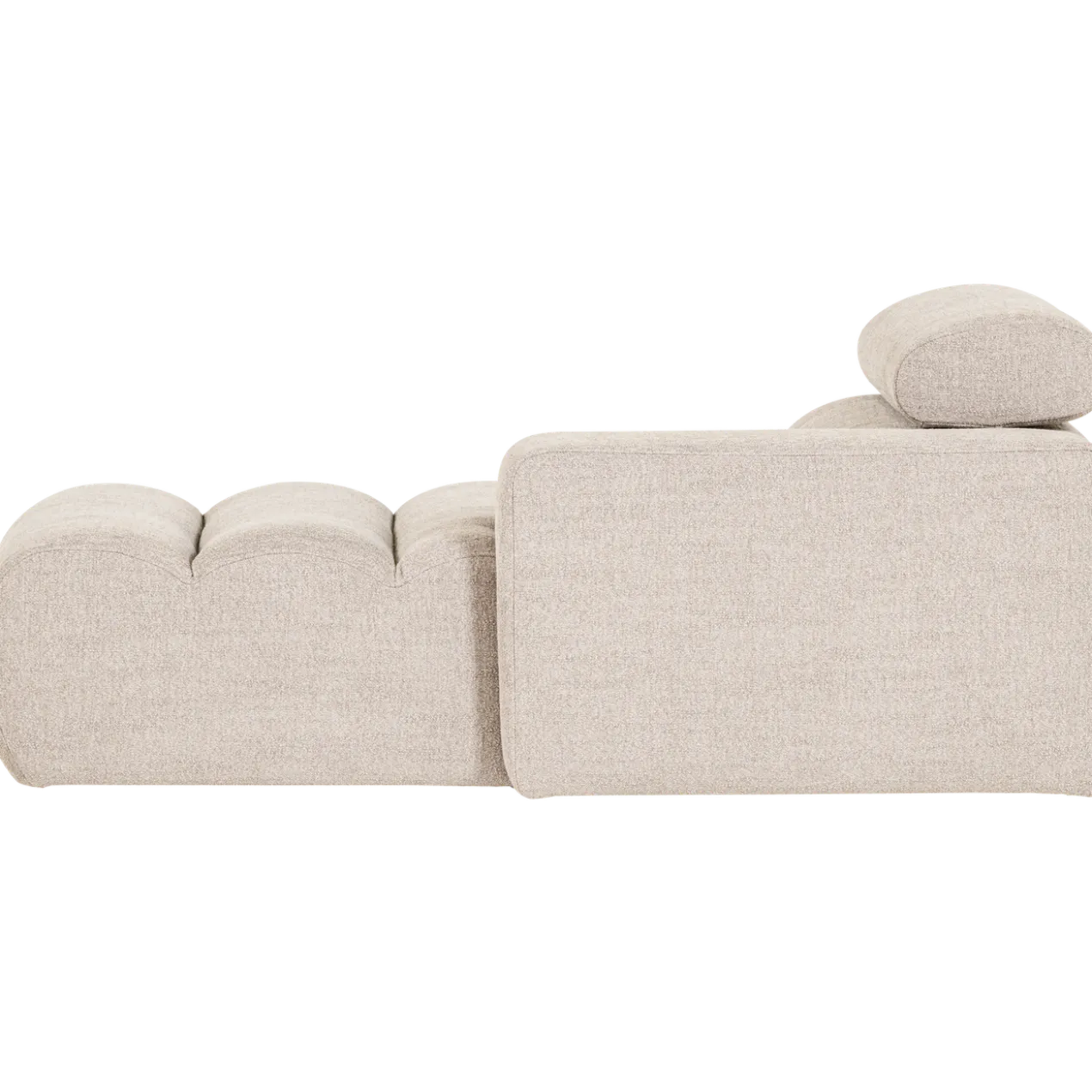 Novi chaise longue element arm rechts boucle naturel