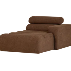 Novi chaise longue element arm rechts boucle mokkabruin