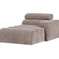 Novi chaise longue element arm rechts ribstof zand