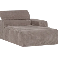 Novi chaise longue element arm rechts ribstof zand