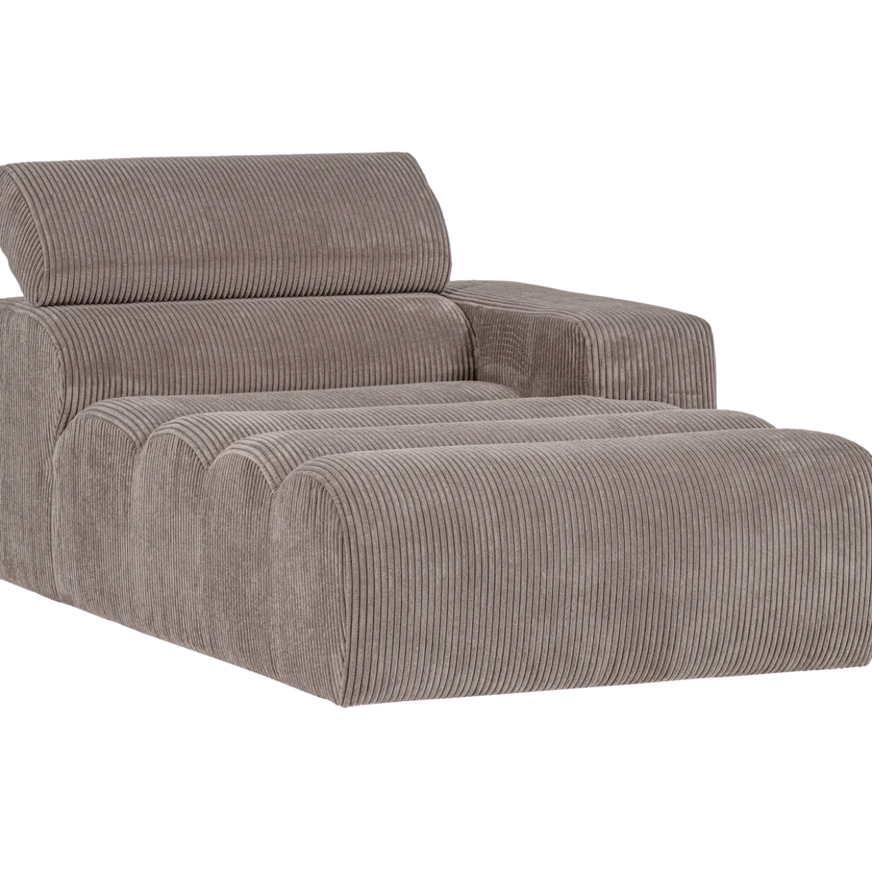 Novi chaise longue element arm rechts ribstof zand