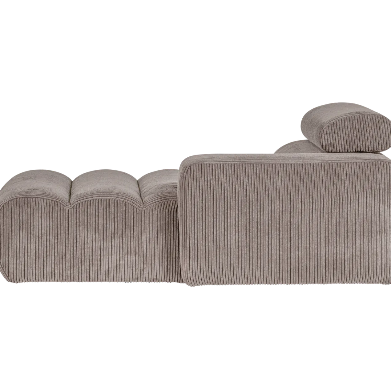 Novi chaise longue element arm rechts ribstof zand