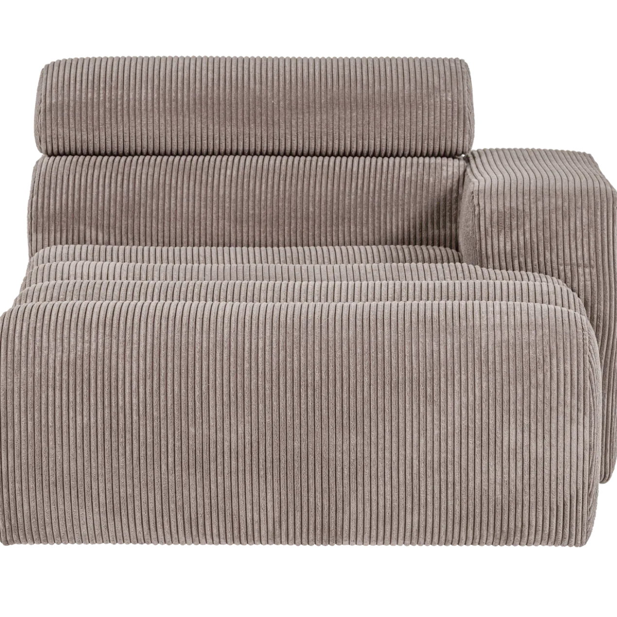 Novi chaise longue element arm rechts ribstof zand