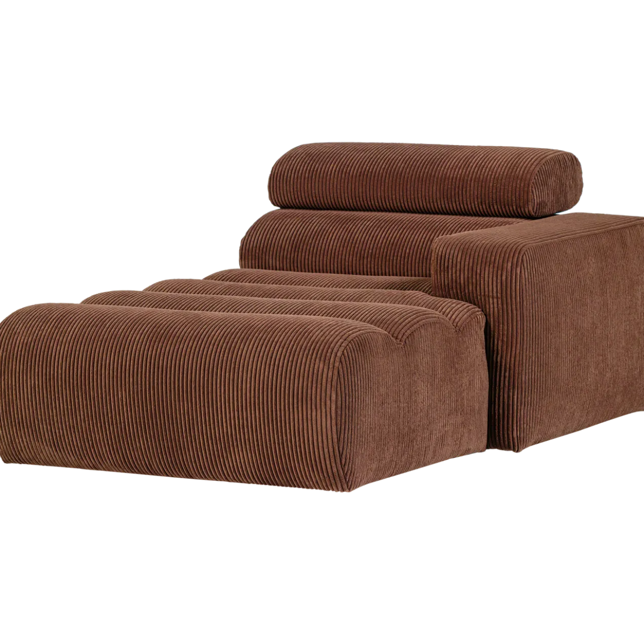 Novi chaise longue element arm rechts ribstof terra