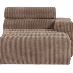 Novi chaise longue element arm rechts ribstof taupe