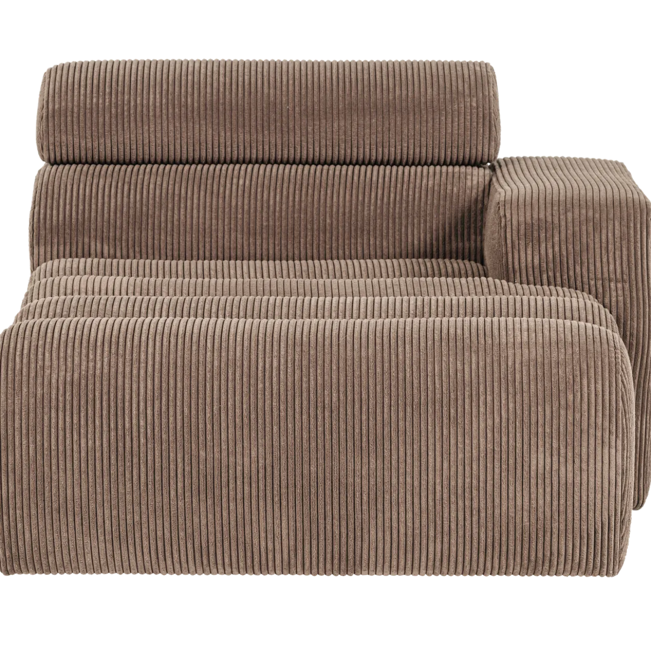 Novi chaise longue element arm rechts ribstof taupe
