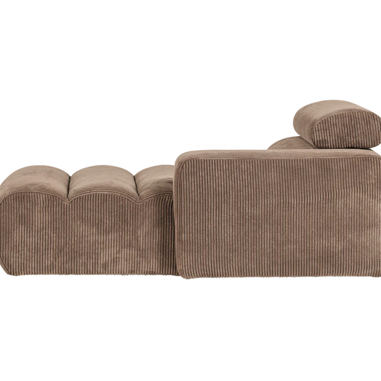 Novi chaise longue element arm rechts ribstof taupe