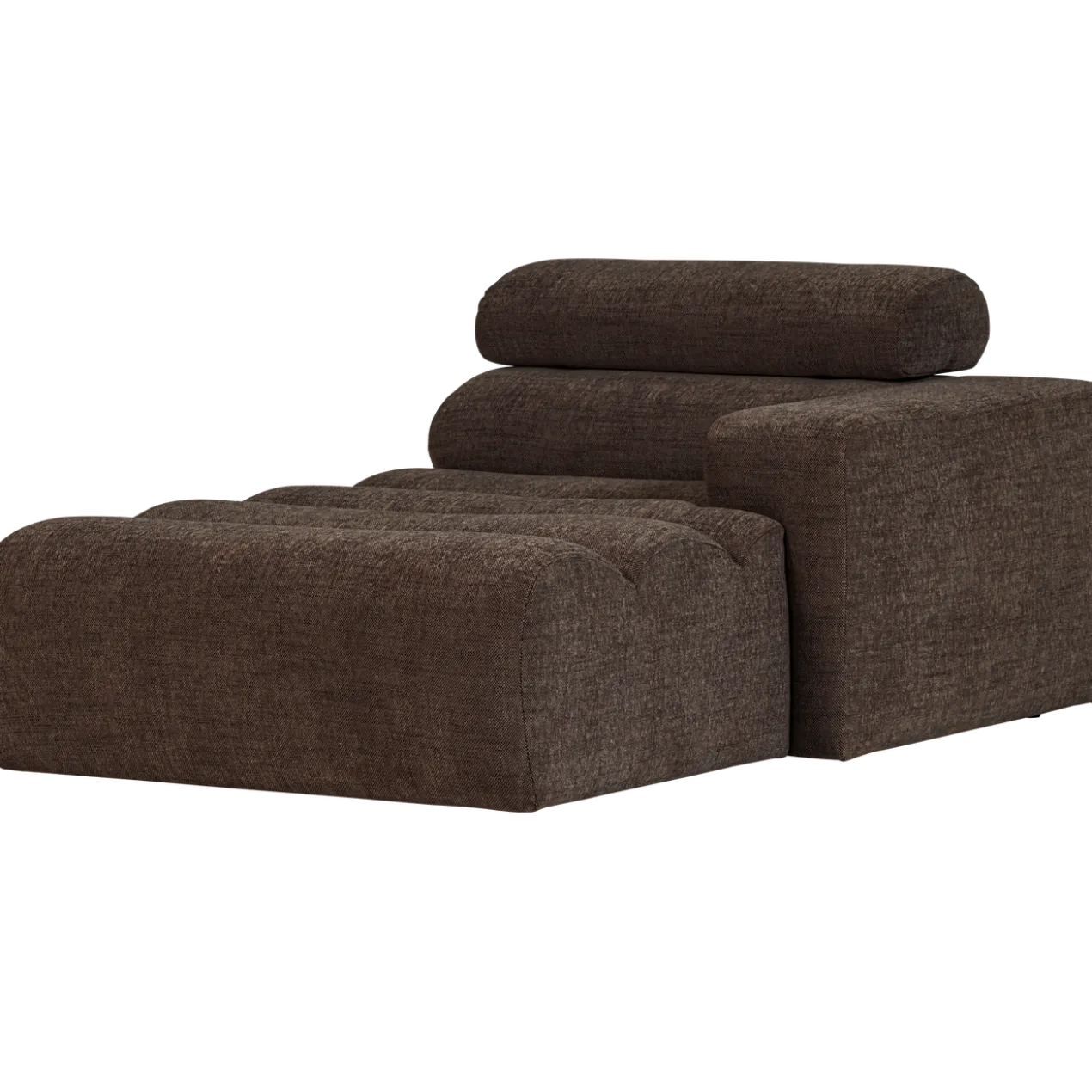 Novi chaise longue element arm rechts donkerbruin melange