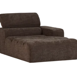 Novi chaise longue element arm rechts donkerbruin melange