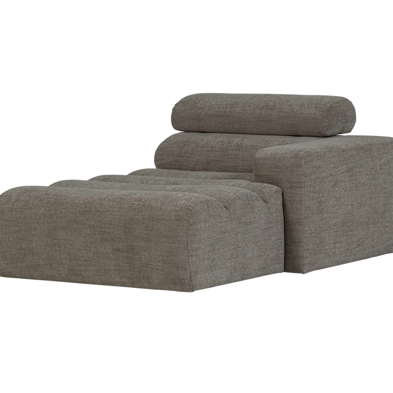 Novi chaise longue element arm rechts grijs melange