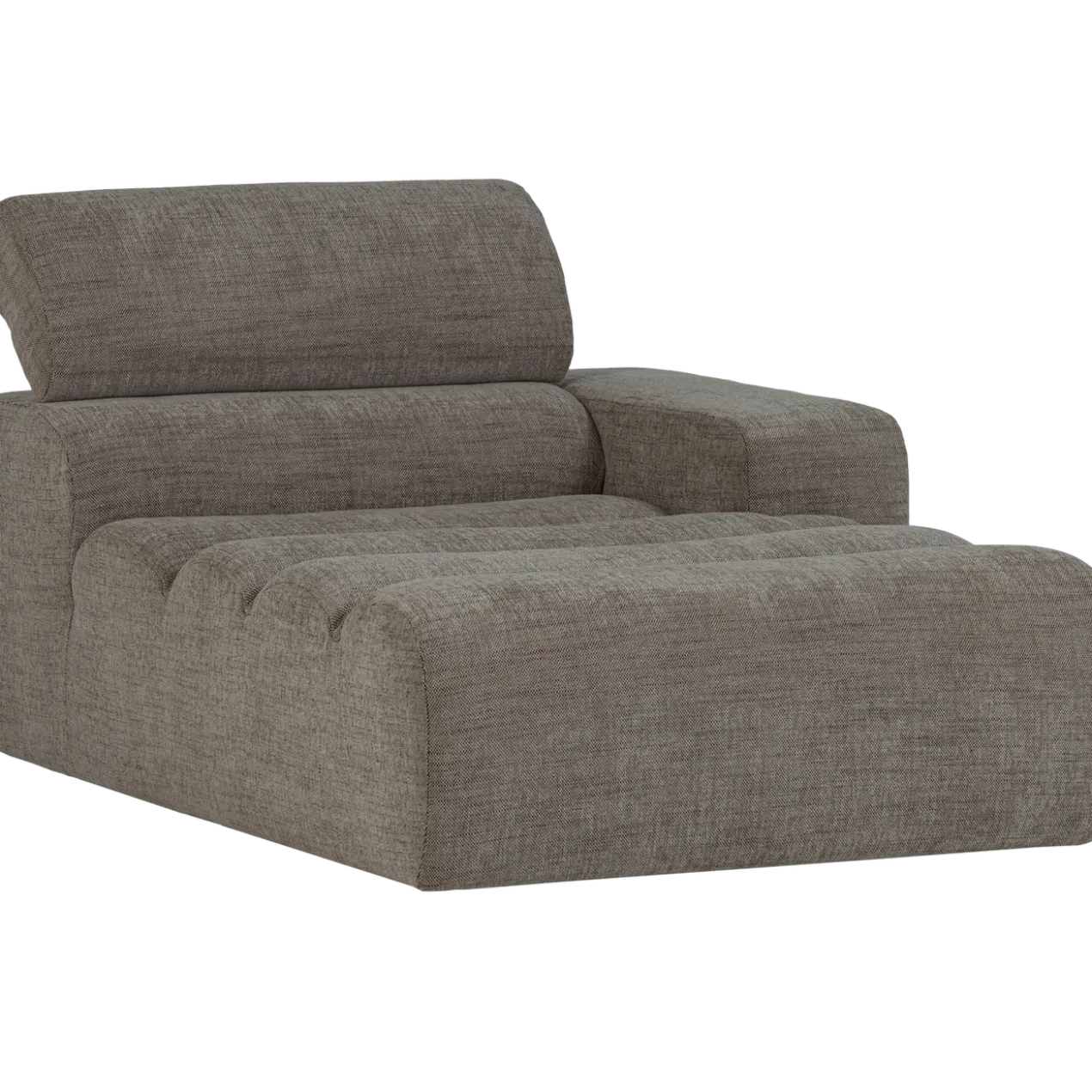 Novi chaise longue element arm rechts grijs melange
