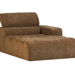 Novi chaise longue element arm rechts karamelbruin melange