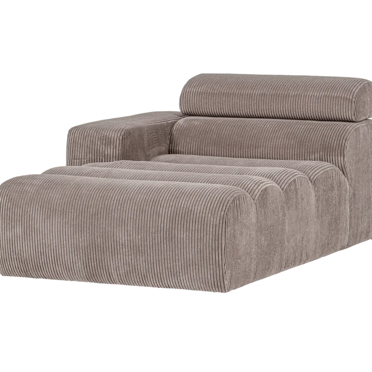 Novi chaise longue element arm links ribstof zand