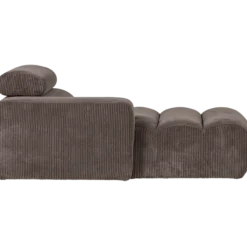 Novi chaise longue element arm links ribstof grijsbruin