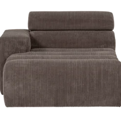 Novi chaise longue element arm links ribstof grijsbruin