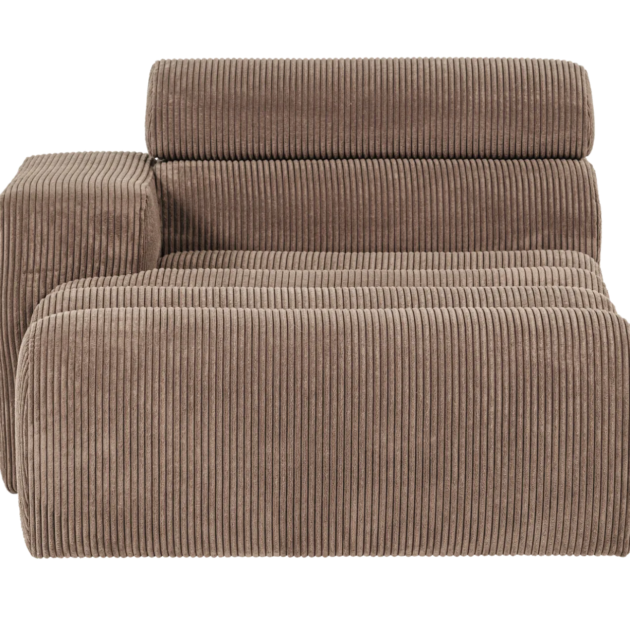 Novi chaise longue element arm links ribstof taupe