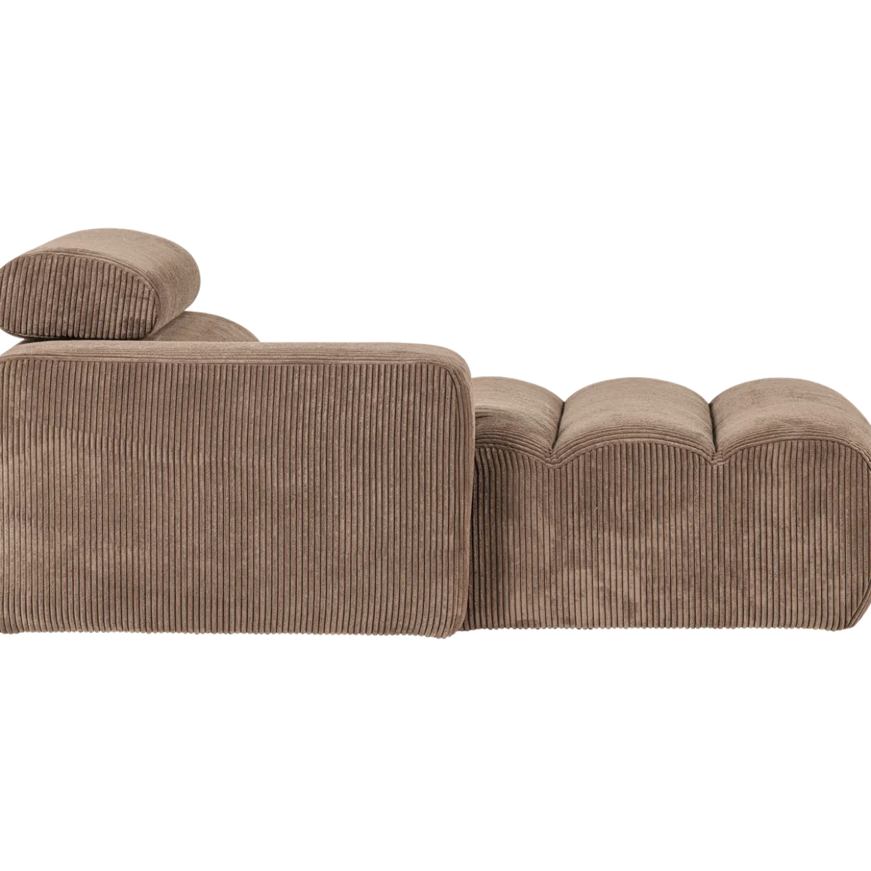 Novi chaise longue element arm links ribstof taupe