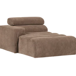 Novi chaise longue element arm links ribstof taupe