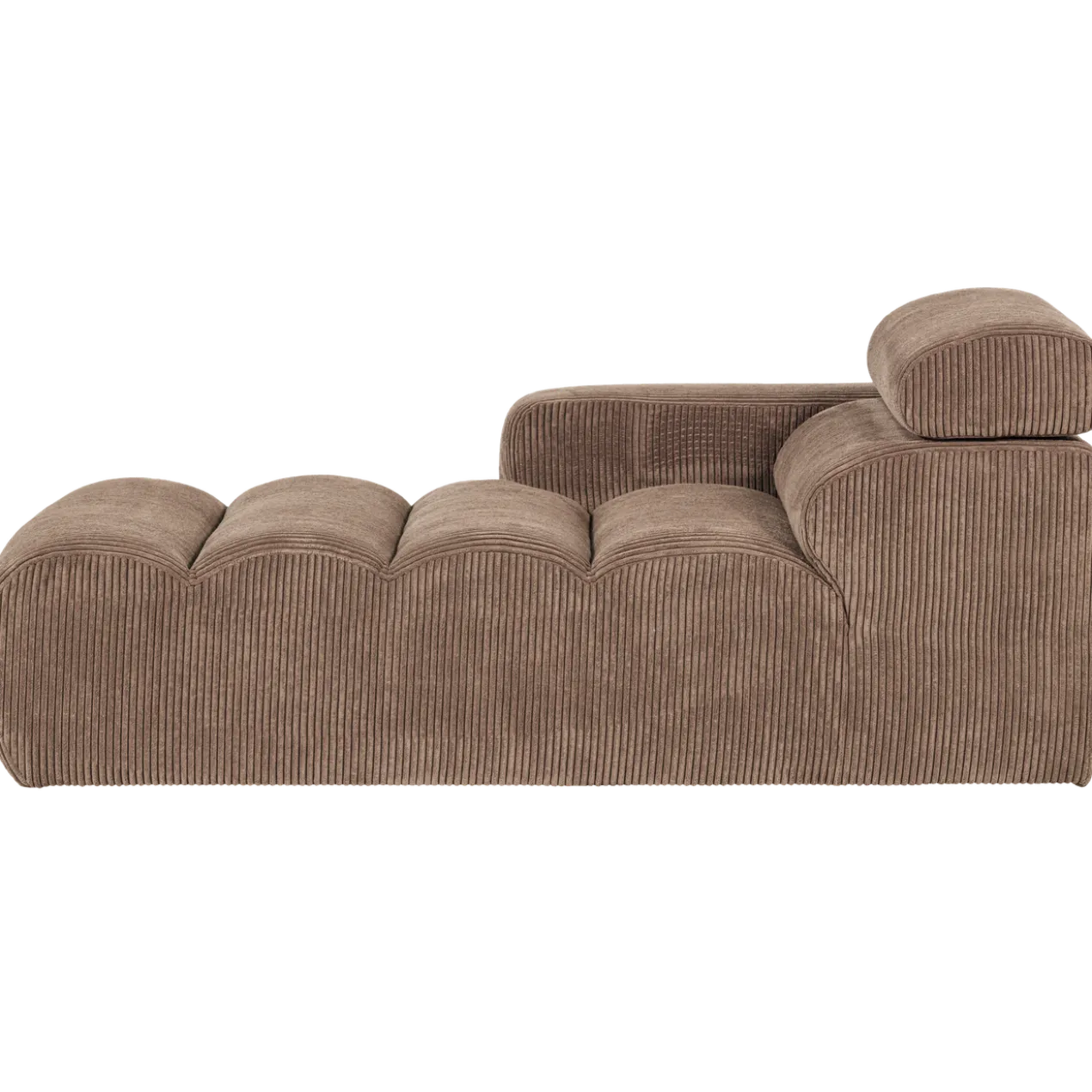 Novi chaise longue element arm links ribstof taupe