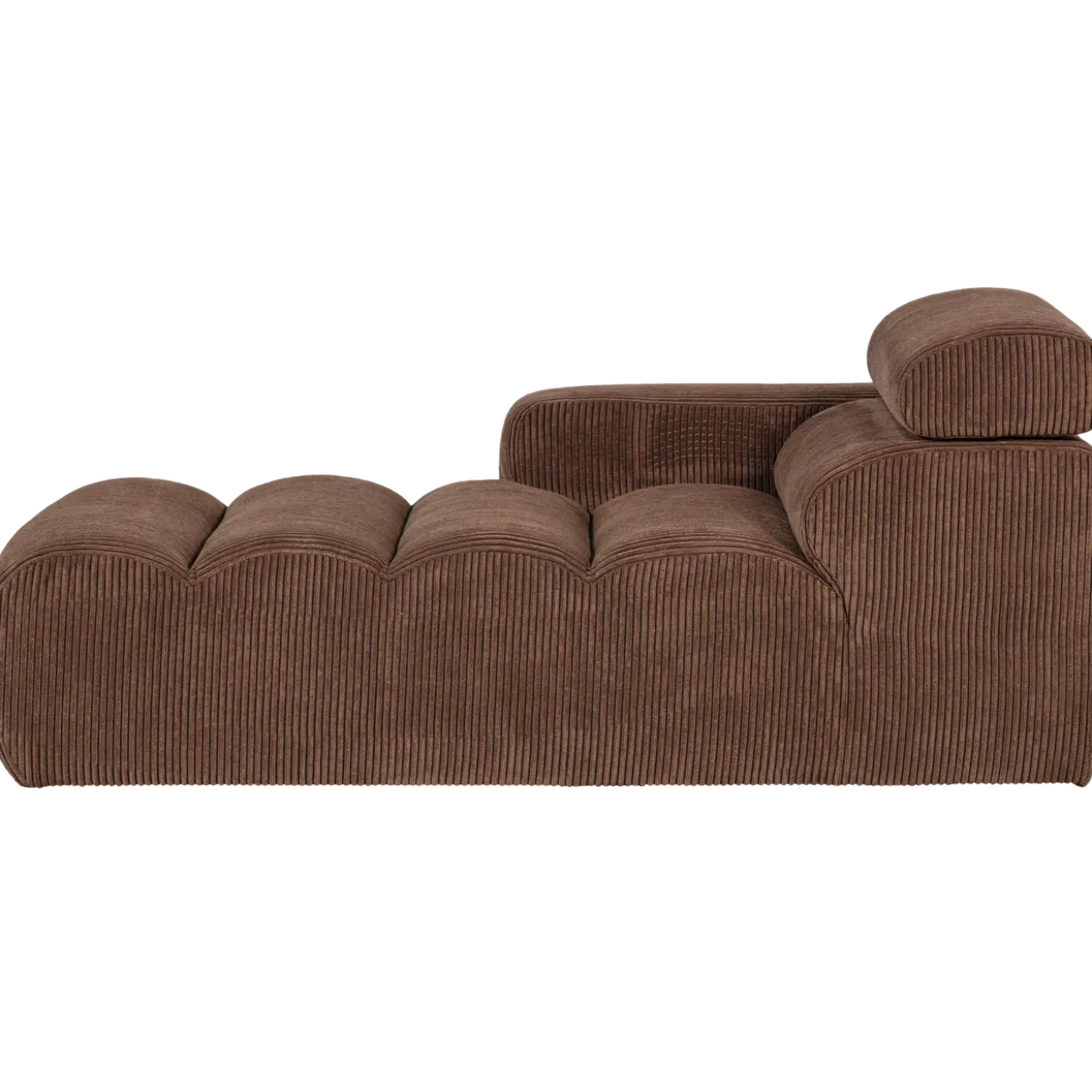 Novi chaise longue element arm links ribstof mokkabruin