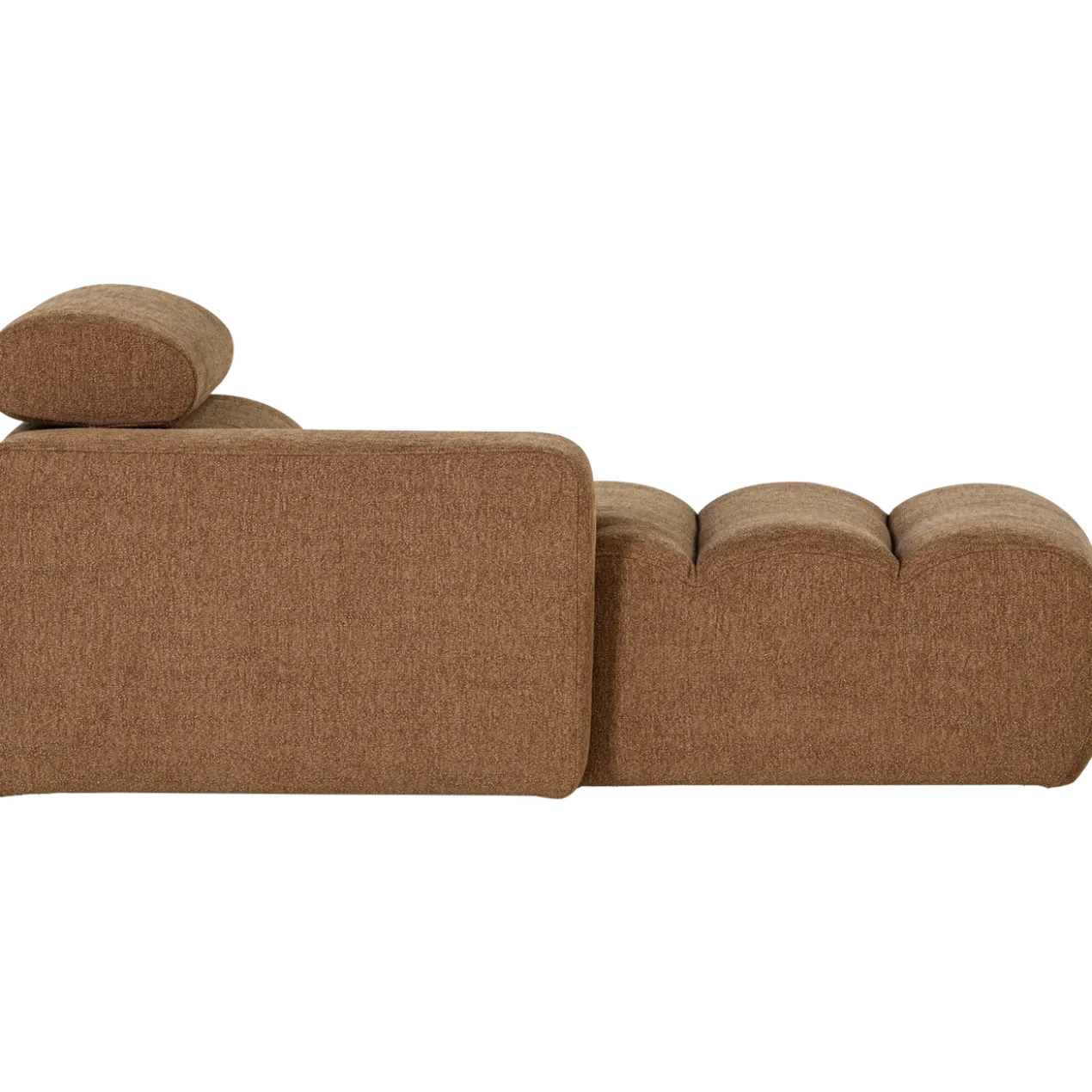 Novi chaise longue element arm links boucle karamelbruin