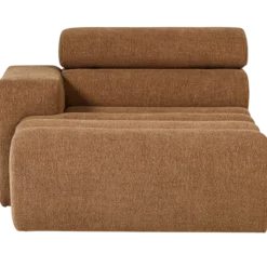 Novi chaise longue element arm links boucle karamelbruin