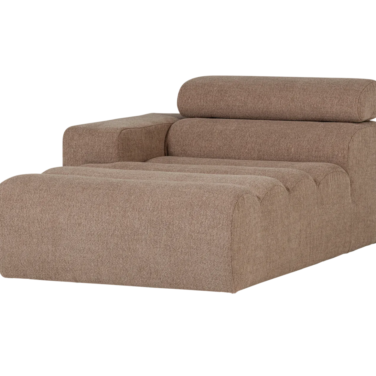 Novi chaise longue element arm links boucle taupe