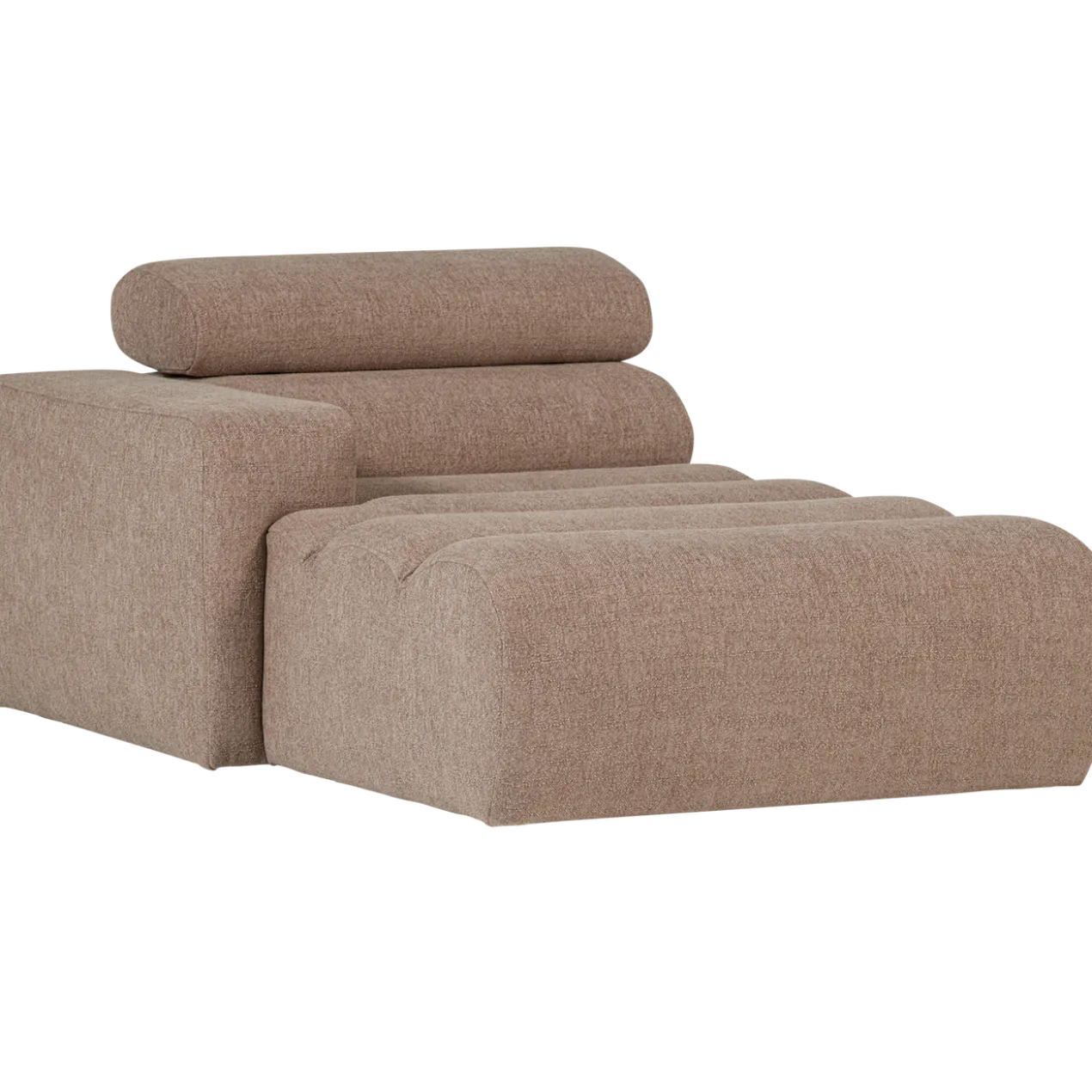 Novi chaise longue element arm links boucle taupe