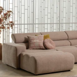 Novi chaise longue element arm links boucle taupe