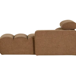 Novi chaise longue element arm rechts boucle karamelbruin