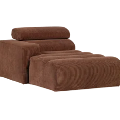 Novi chaise longue element arm links ribstof terra