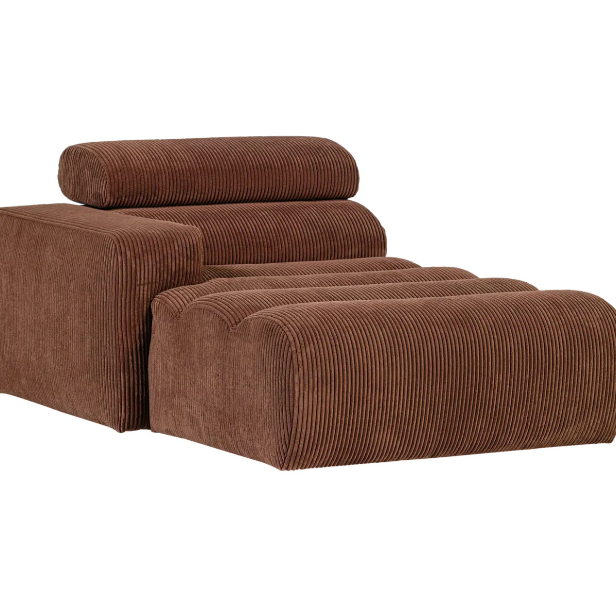 Novi chaise longue element arm links ribstof terra