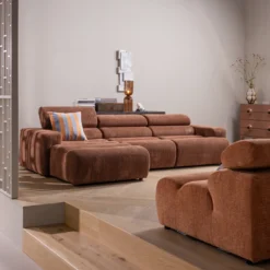 Novi chaise longue element arm links ribstof terra