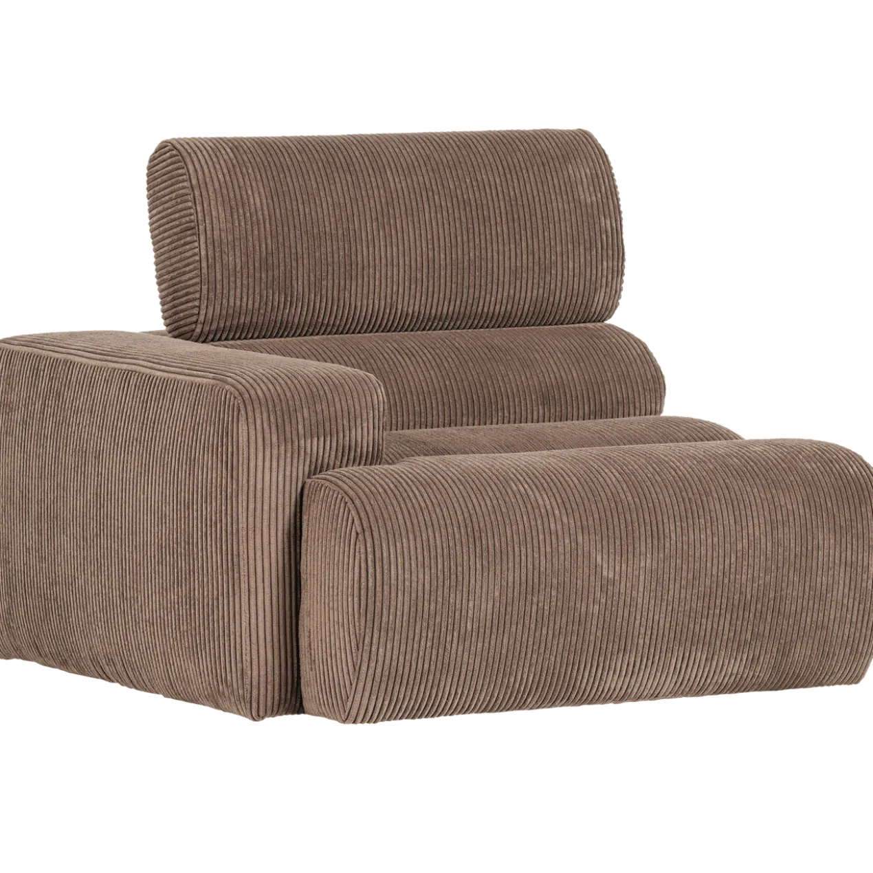 Novi 1-zits element arm links ribstof taupe