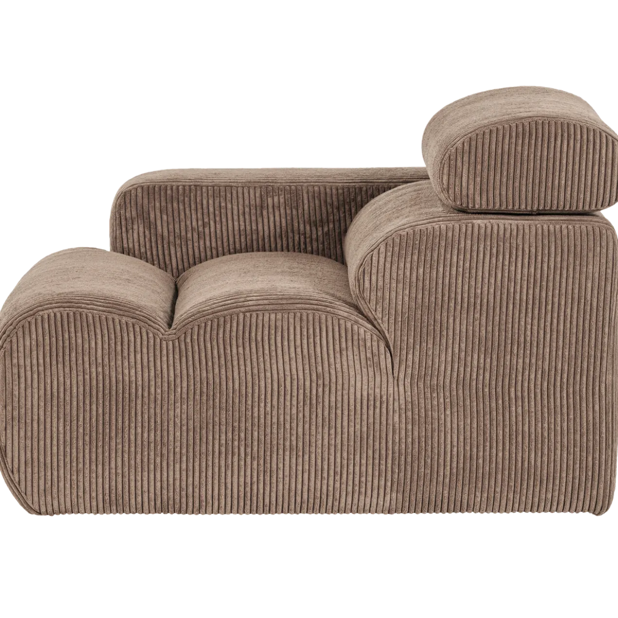 Novi 1-zits element arm links ribstof taupe