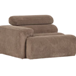Novi 1-zits element arm links ribstof taupe