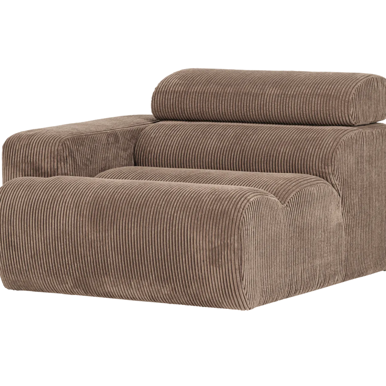 Novi 1-zits element arm links ribstof taupe