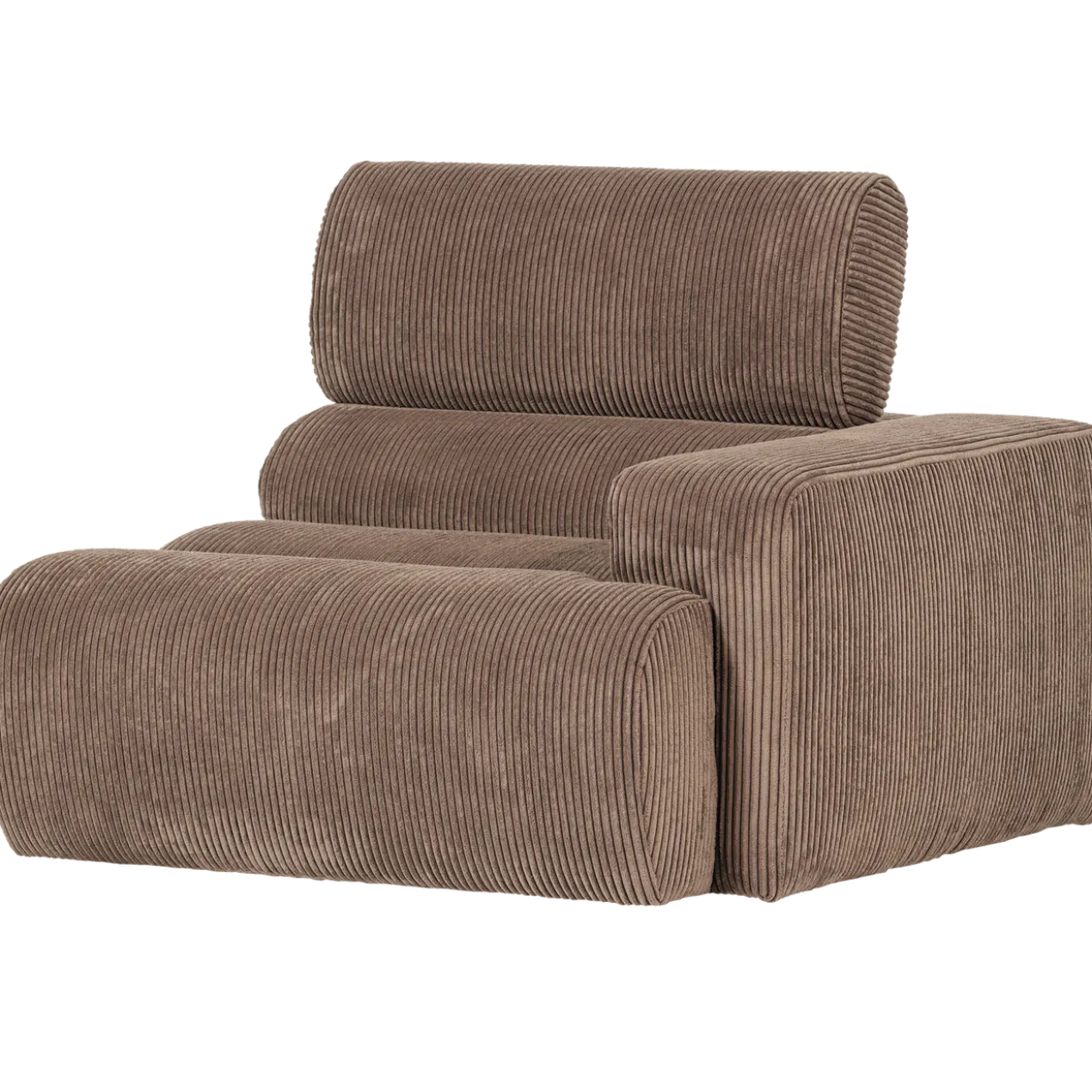Novi 1-zits element arm rechts ribstof taupe